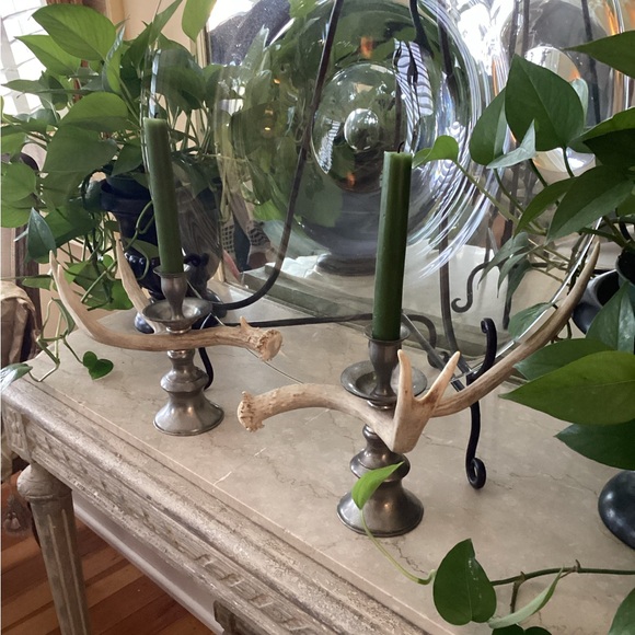 Pewter Antler Candle Holders - Picture 7 of 8
